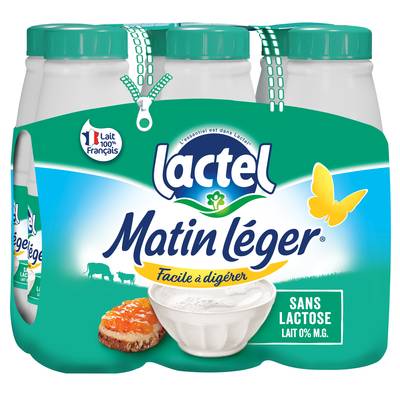 Matin Léger de Lactel Lait écrémé, 6x50cl