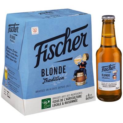 Fischer Bière blonde d'Alsace, 6x25cl