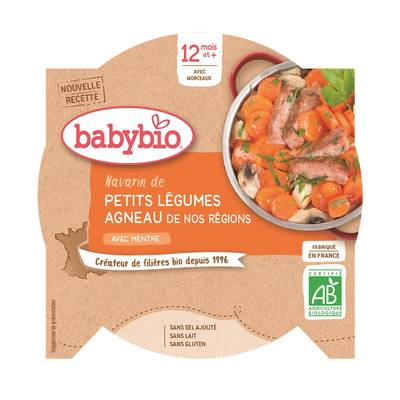 Babybio Navarin de petits Légumes, Agneau de nos Régions Bio Assiette Bébé Dès 12 mois, 230g