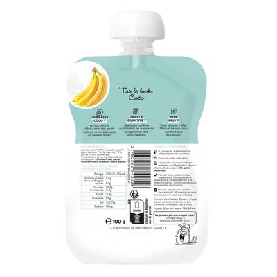 3760262842028 - Popote - Brassé Coco Banane Bio Gourde Bébé Dès 6 mois