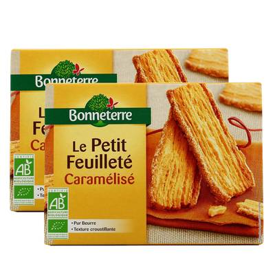 Bonneterre Biscuit feuilleté caramelisé bio, 2x120g