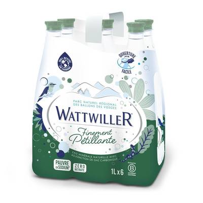 Wattwiller Eau gazeuse finement Pétillante, 6x1L