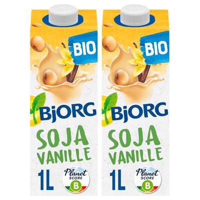 Bjorg Soja Vanille Boisson Végétale Bio, Lot de 2x1L
