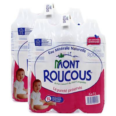 Mont Roucous Eau minérale naturelle, 2 packs de 6x1L