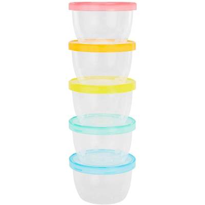 Badabulle Boites de conservations Graduées, 5 boîtes de 250ml