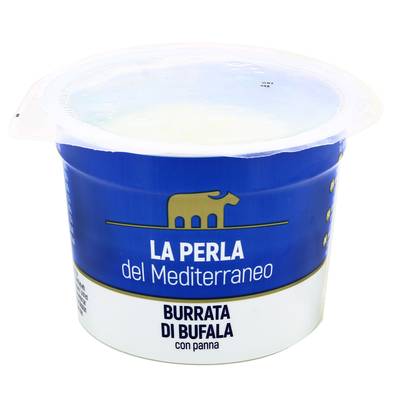 La Perla del Mediterraneo Burrata di Bufala con panna, 125g