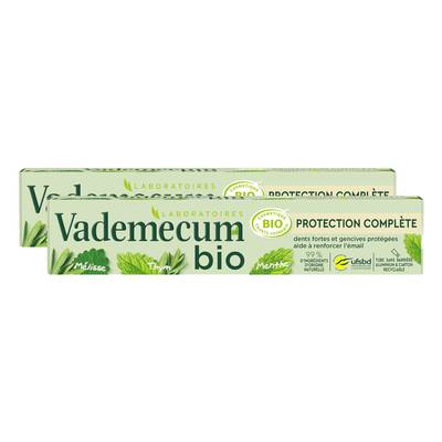 Vademecum Dentifrice protection complète extrait Thé vert bio, Lot de 2 tubes de 75ml