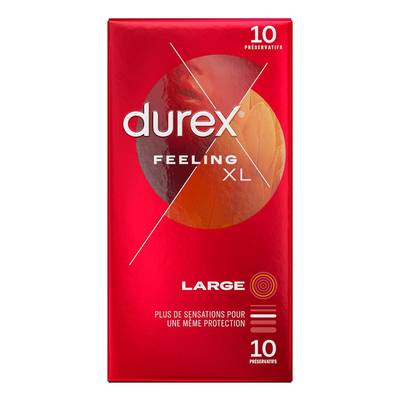 Durex Préservatifs Feeling XL, 10 préservatifs