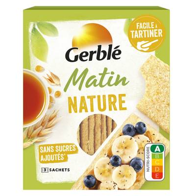 Gerblé Tartine Matin Nature - Maïs Avoine sans sucres ajoutés, 145g