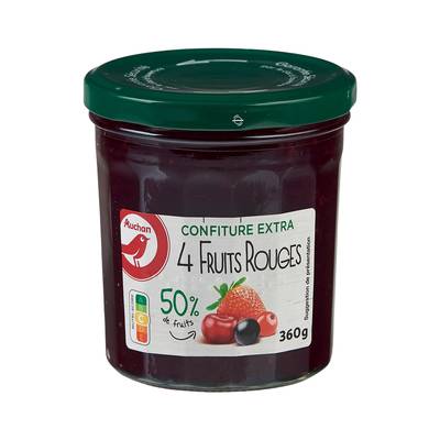 Auchan Confiture extra 4 fruits rouges, 360g