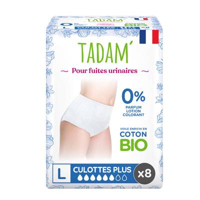 Tadam Culotte pour fuite urinaire Taille L, 8 culottes