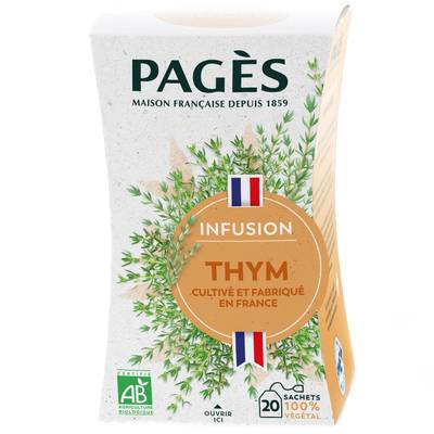 Pagès  Infusion Thym BIO, 20 sachets
