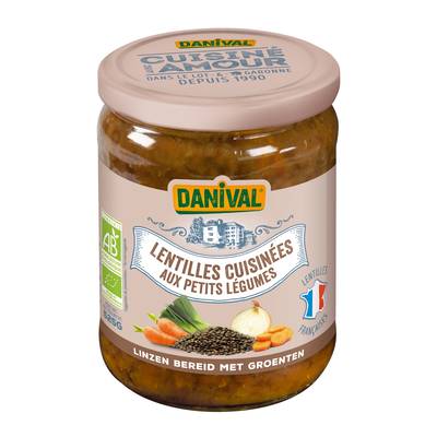 Danival Lentilles Cuisinées aux Petits Légumes bio, 525g
