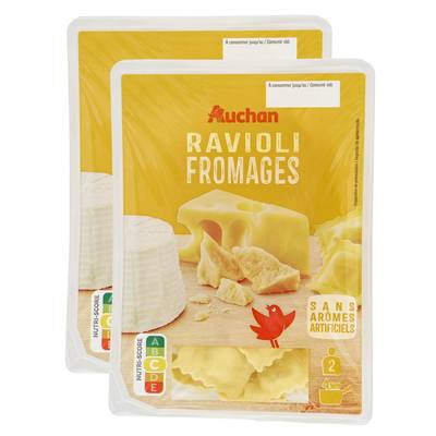 Auchan Ravioli aux Fromages, Lot de 2x300g