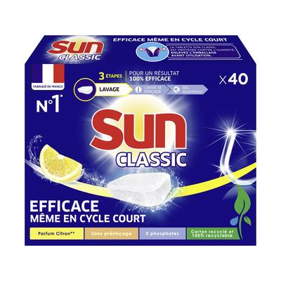 Sun Tablette lave vaisselle claissic citron, 40 tablettes