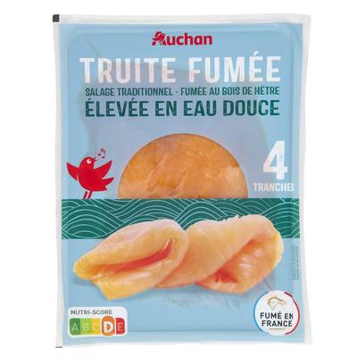 Auchan Truite Fumée, 4 tranches - 100g
