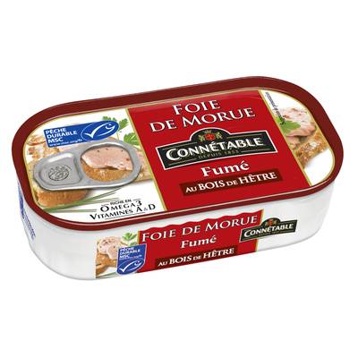 Connetable Foie de Morue Fumé au Bois de Hêtre MSC, 121g