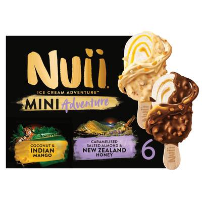 Nuii Minis bâtonnets Indian mango & New Zealand Honey, 6 bâtonnets - 264g