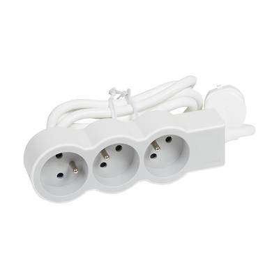 Legrand Rallonge multiprise extra-plate 3 prises - blanc et gris clair, 1,5 m