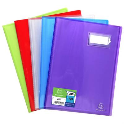 Exacompta Protège-documents 24 x 32 cm Crystal Colours coloris assortis, 200  vues