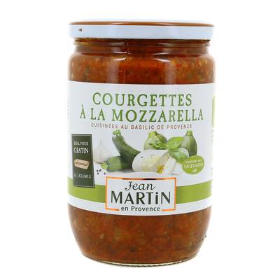 Jean Martin Courgettes à la Mozzarella cuisinées au basilic de Provence, 600g