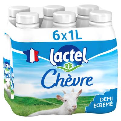 Lactel Lait de chèvre 1/2 écrémé, 6x1l