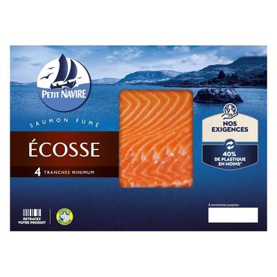 Petit Navire Saumon Fumé d'Ecosse, 4 tranches - 120g
