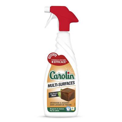 Carolin Spray Nettoyant Ménager Multi-Surfaces au Savon Noir, 650ml