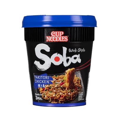 Nissin Nouilles Sautées Japonaises Soba avec sauce Poulet Yakitori en cup, 89g