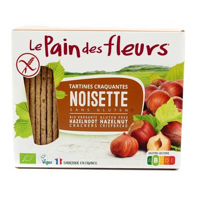 Le pain des fleurs Tartine craquante Noisette bio sans gluten, 150g