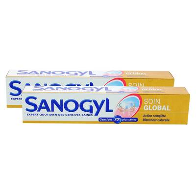 Sanogyl Dentifrice soin global + blancheur multi protection, Lot de 2x74ml