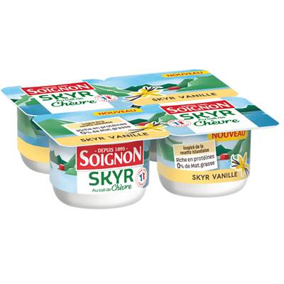 Soignon Skyr vanille au lait de chèvre 0%mg, 4x100g