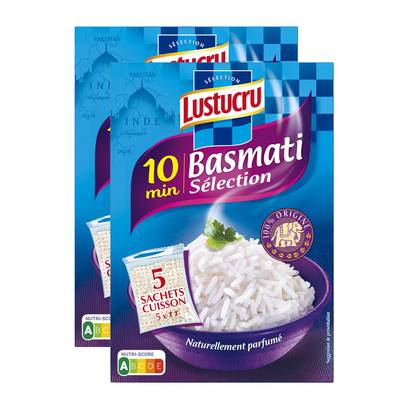 Lustucru Riz Basmati 10 min Naturellement Parfumé Sachet Cuisson, Lot de 2x5x180g