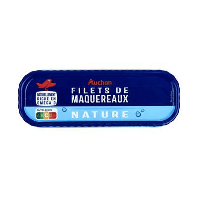 Auchan Filets de maquereaux nature, 110g