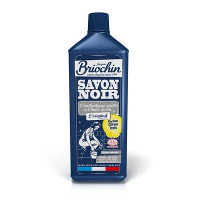 Briochin Savon noir à l'huile de lin parfum citron frais Ecocert, 1L