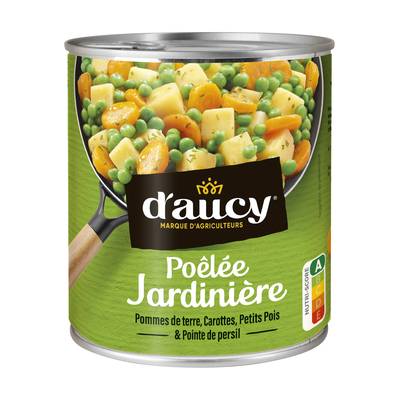 D'aucy Poêlée Jardinière- Pommes de Terre, Carottes, Petits Pois, Pointe de Persil, 580g