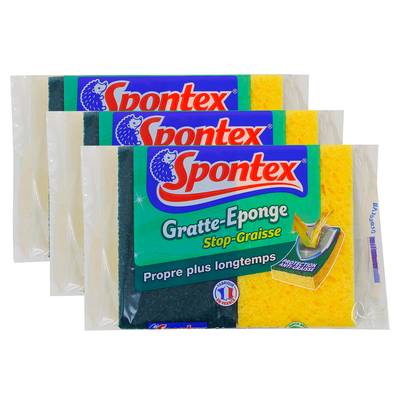 Spontex Gratte Éponges - Stop graisse, Lot de 3x2 pièces