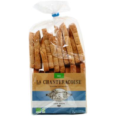 La Chanteracoise Biscottes traditionnelles sans sucre bio, 280g