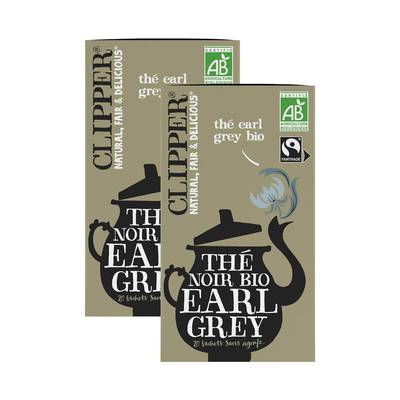 Clipper Thé noir Earl Grey Bio, Lot de 2x40g