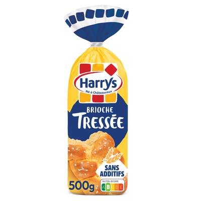Harrys Brioche Tressée Nature au Sucre Perlé Sans Additifs, 500g