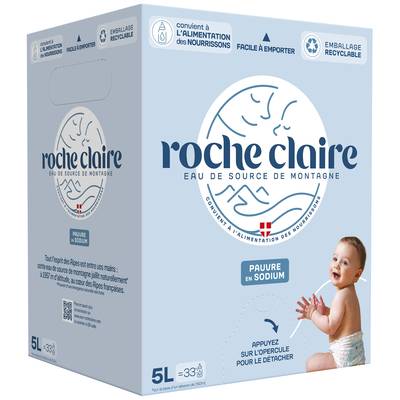 Roche Claire Eau de source de Montagne, 5L