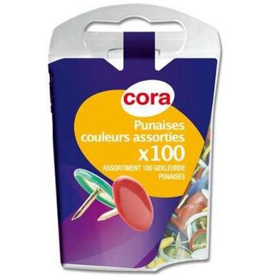 Cora Punaises couleur 10mm, 100  pièces
