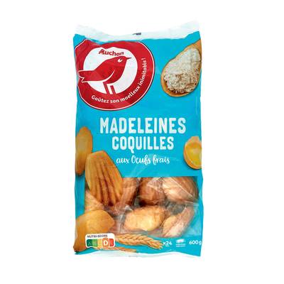 Auchan Madeleines coquilles aux oeufs frais, 600g