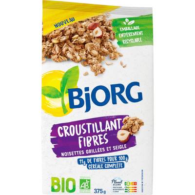 Bjorg Céréales Croustillant Fibres Bio, 375g
