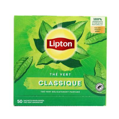 Lipton Thé vert classique d'Asie, 50 sachets