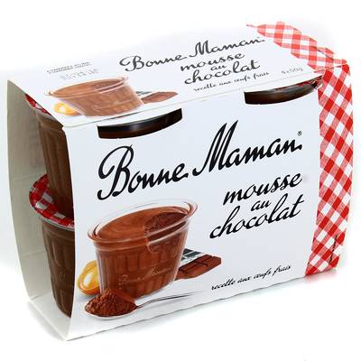 Bonne Maman Mousse au chocolat L'Originale, 4x50cl