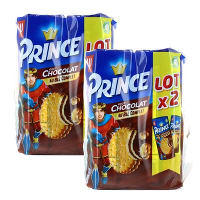 Prince Biscuits fourrés au chocolat et au blé complet, 2 paquets de 2x300g