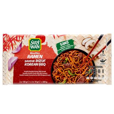 Suzi Wan Nouilles Ramen Précuites Korean BBQ, 320g