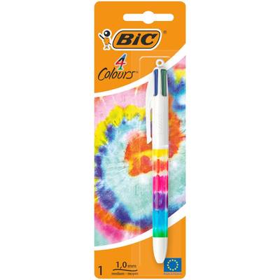 Bic Stylo à bille 4 Couleurs pointe moyenne, 1 Stylo
