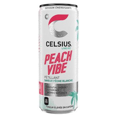 Celsius Boisson énergisante pétillante - Saveur pêche blanche, 35,5cl